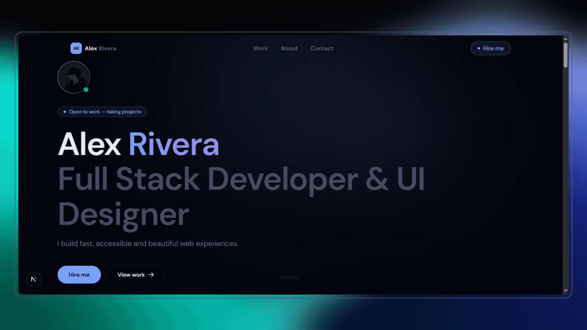DevPortfolio — Next.js Portfolio Template for Developers & Designers