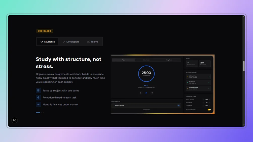 Image of FocusKit — Productivity App Template (Next.js 16 + Tailwind v4 + shadcn/ui)