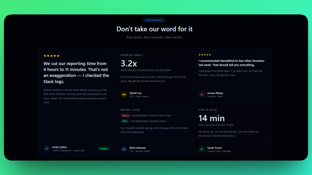 Image of NovaMind — AI SaaS Landing Page Template (Next.js + Tailwind + shadcn)