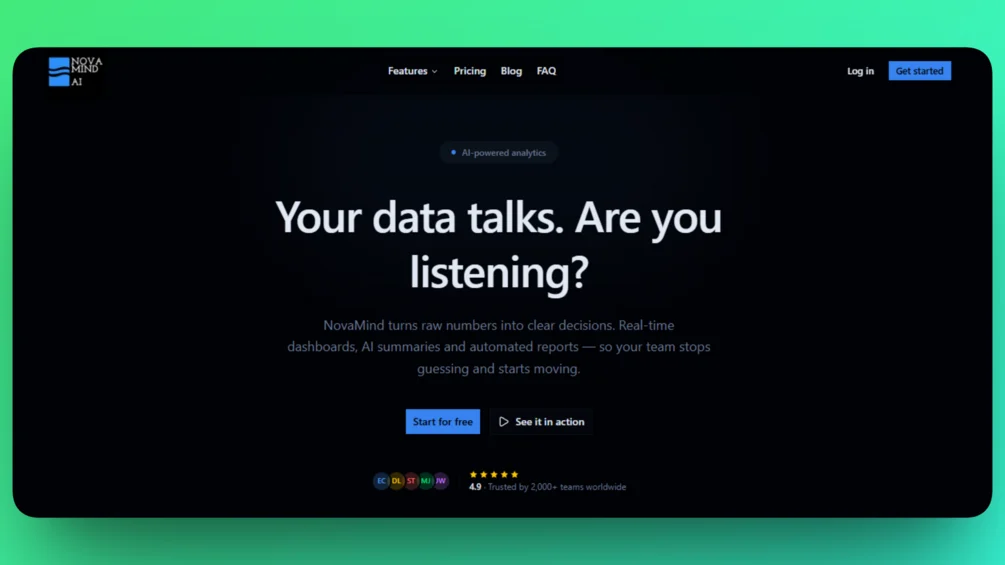 Image of NovaMind — AI SaaS Landing Page Template (Next.js + Tailwind + shadcn)
